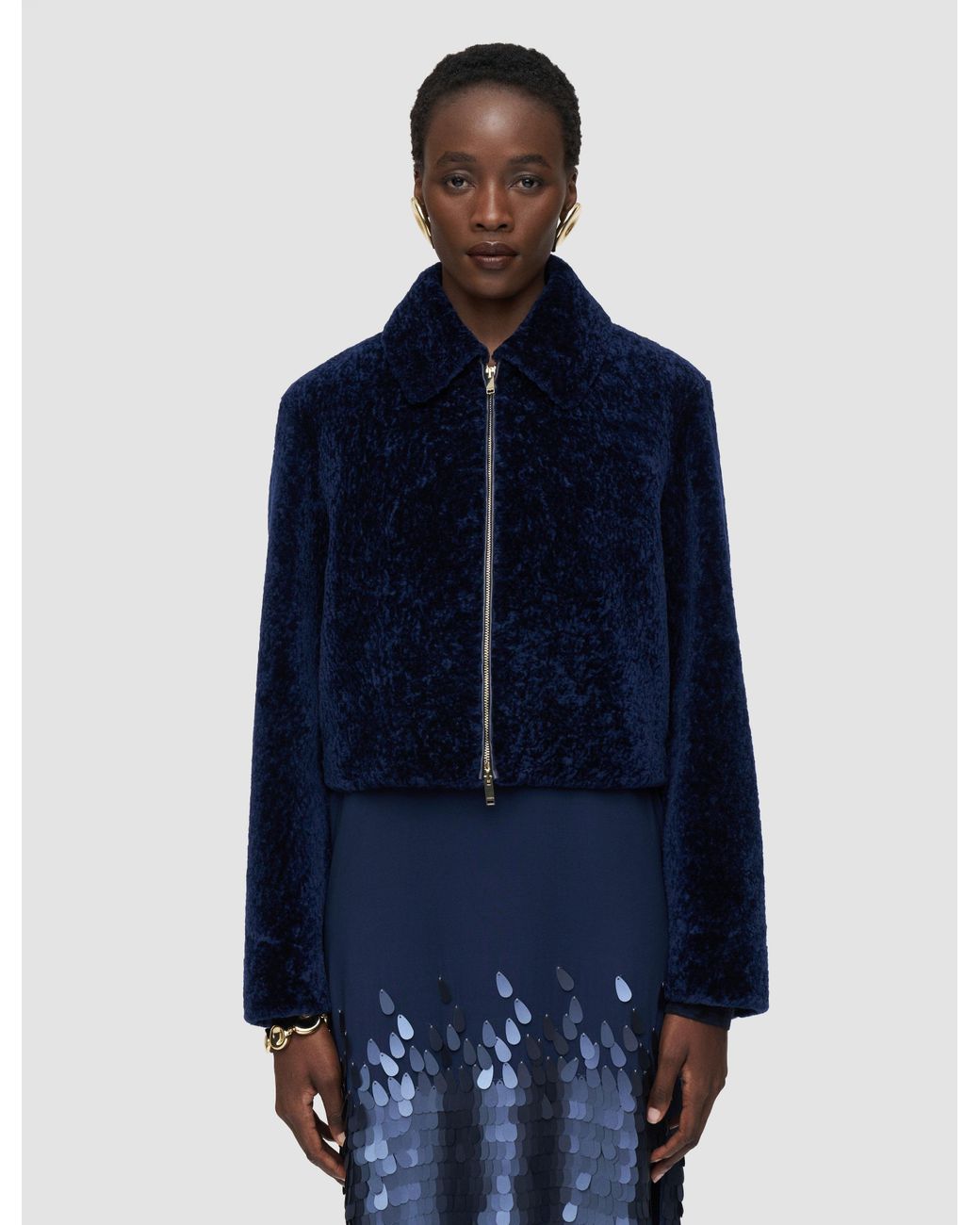 Joseph Blue Liris Short Haired Shearling Jacket
