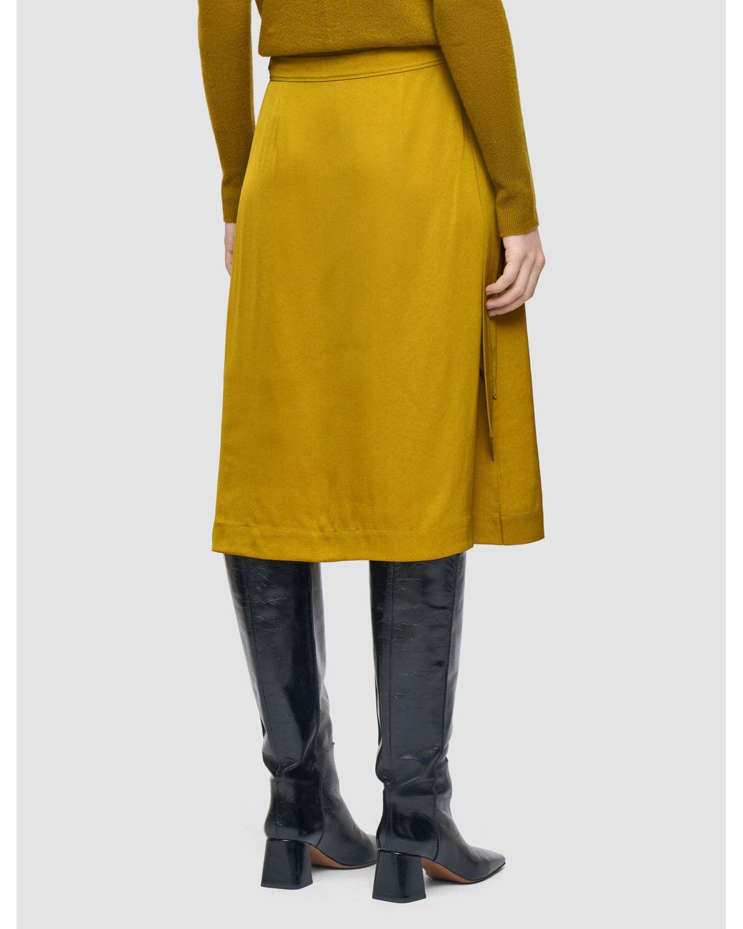 Joseph Yellow Jeanne Light Crepe Skirt