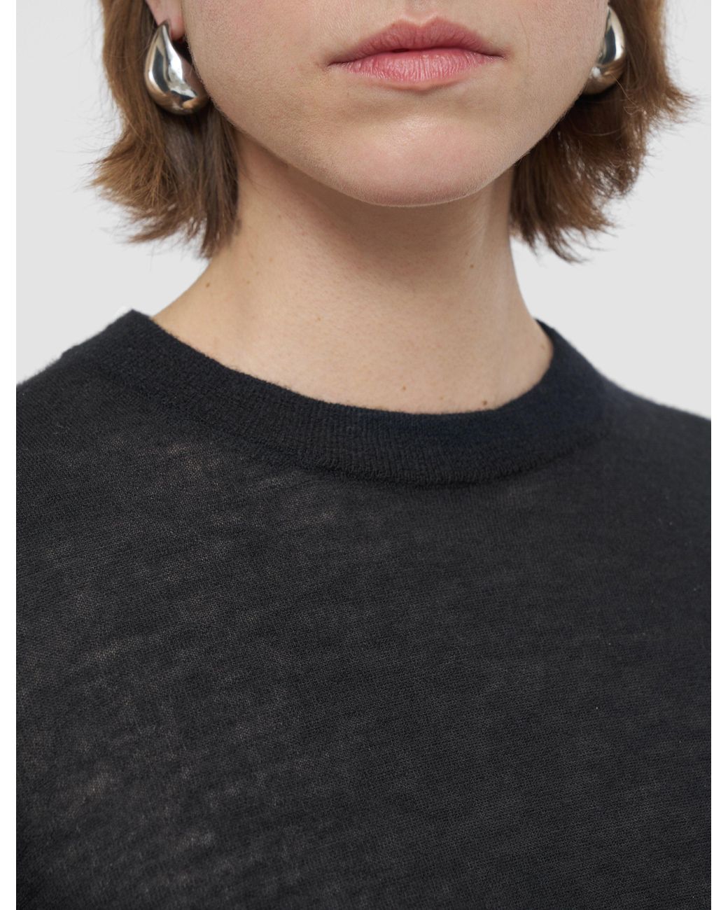 Joseph Black Cashair Round Neck Jumper