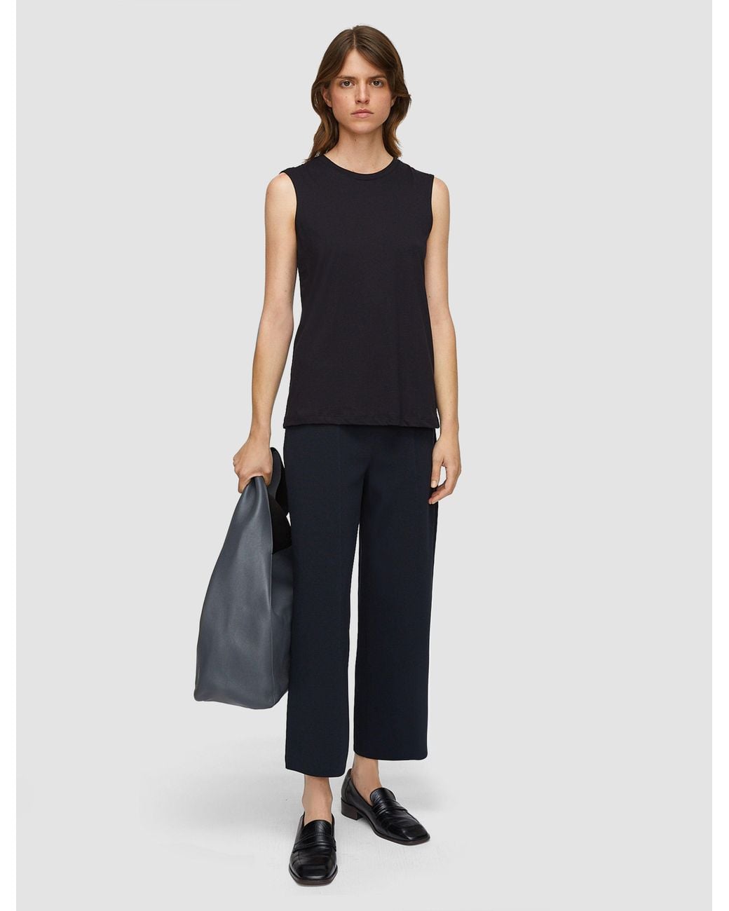 Joseph Blue Cotton Silk Jersey Tank Top