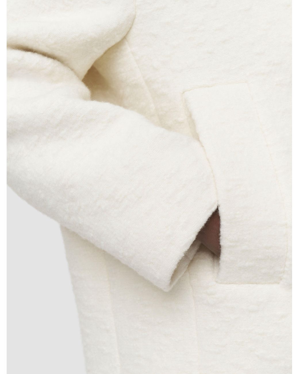 Joseph White Eddie Wool Bouclé Coat