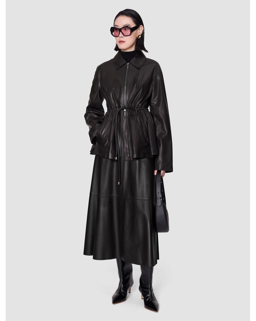 Joseph Black Helius Soft Nappa Leather Skirt