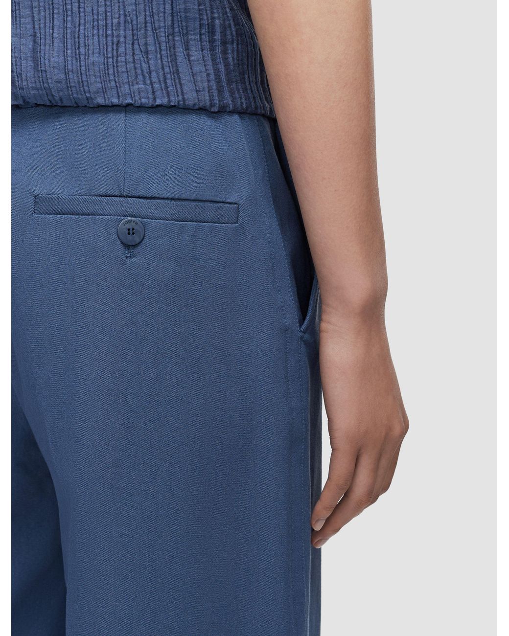 Joseph Blue Yukio Gabardine Stretch Trousers