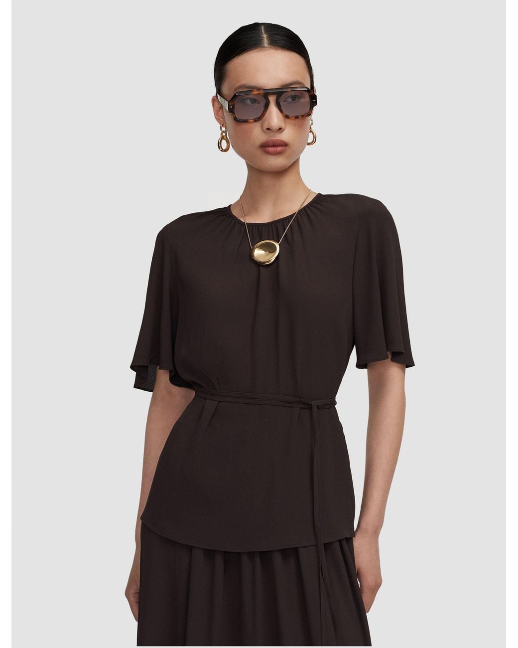 Joseph Brown Libby Silk Blend Crepe Top