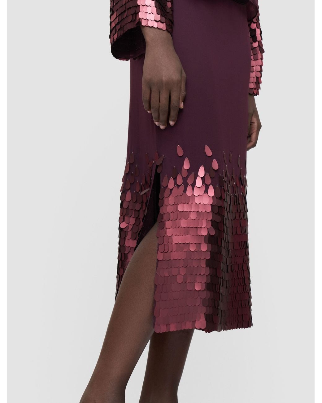 Joseph Red Connie Chiffon Sequin Skirt
