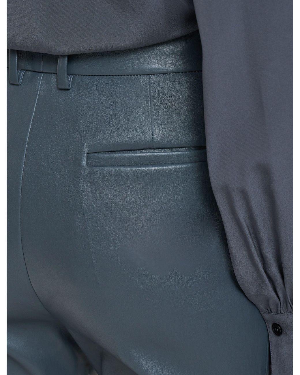 Joseph Blue Tafira Leather Stretch Trousers