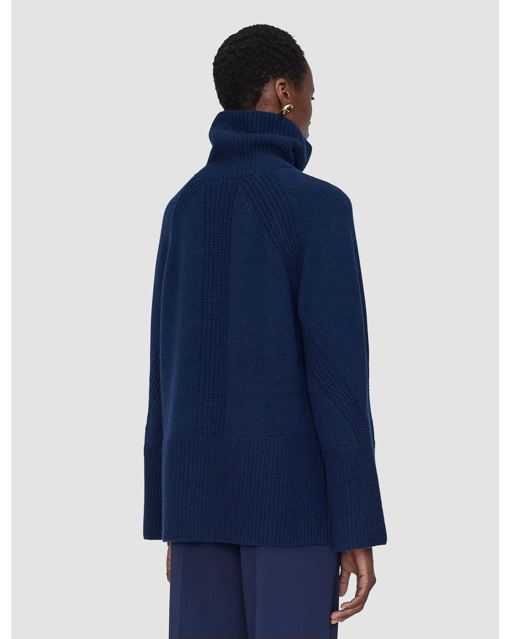 Joseph Blue Loftus Pure Cashmere High Neck Jumper