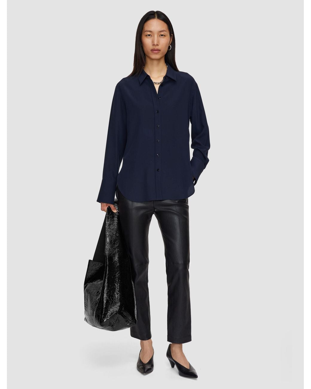 Joseph Blue Silk Crepe De Chine Joe Blouse
