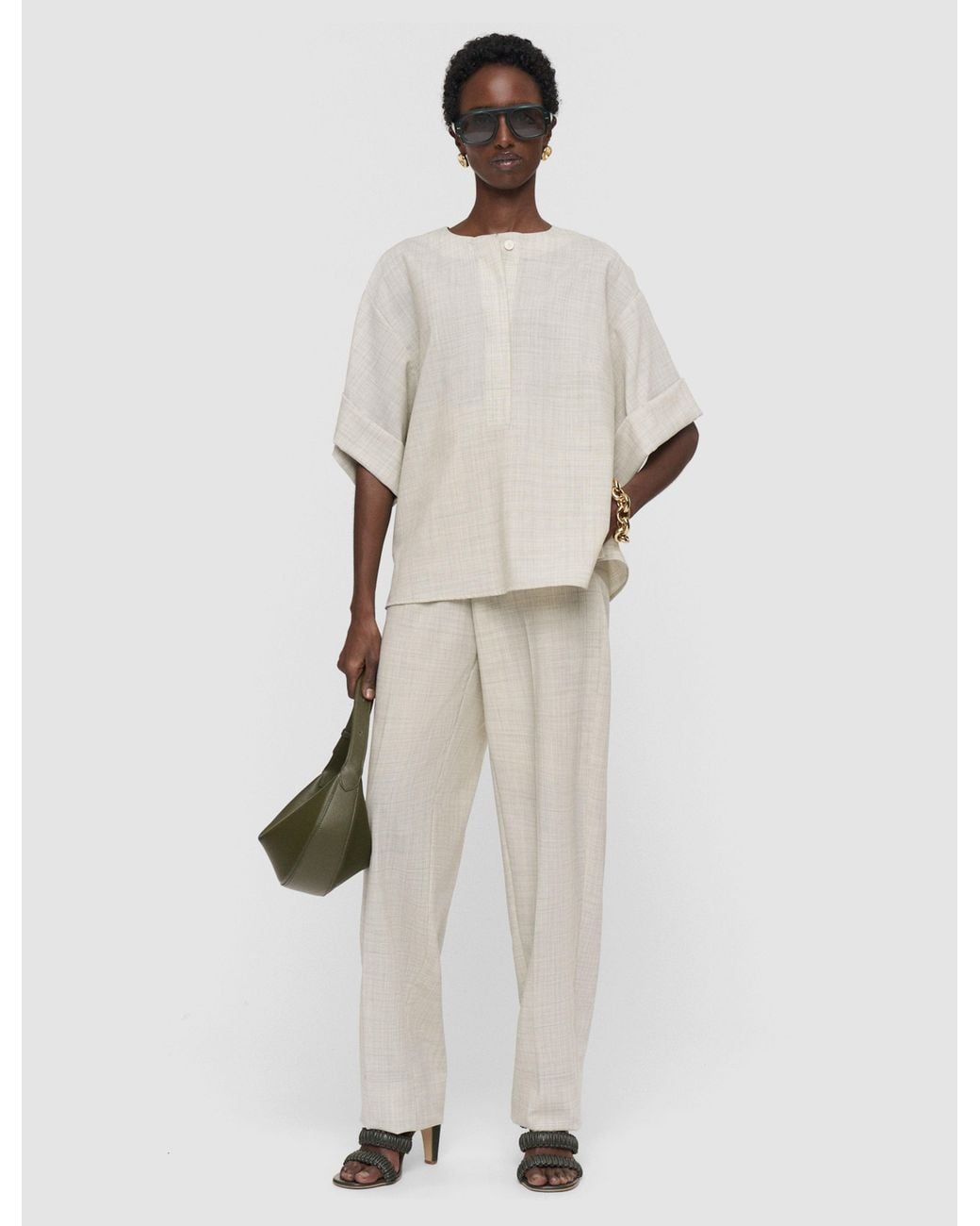 Joseph Natural Yani Light Wool Blouse