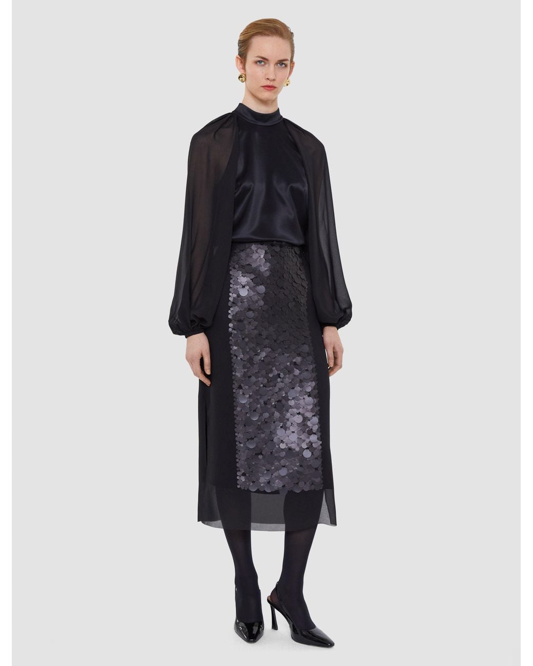 Joseph Blue Cave Double Satin Blouse