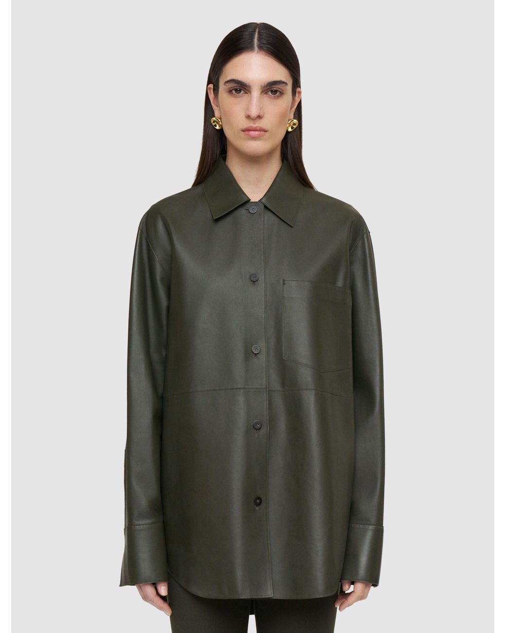 Joseph Green Penna Soft Nappa Leather Overshirt