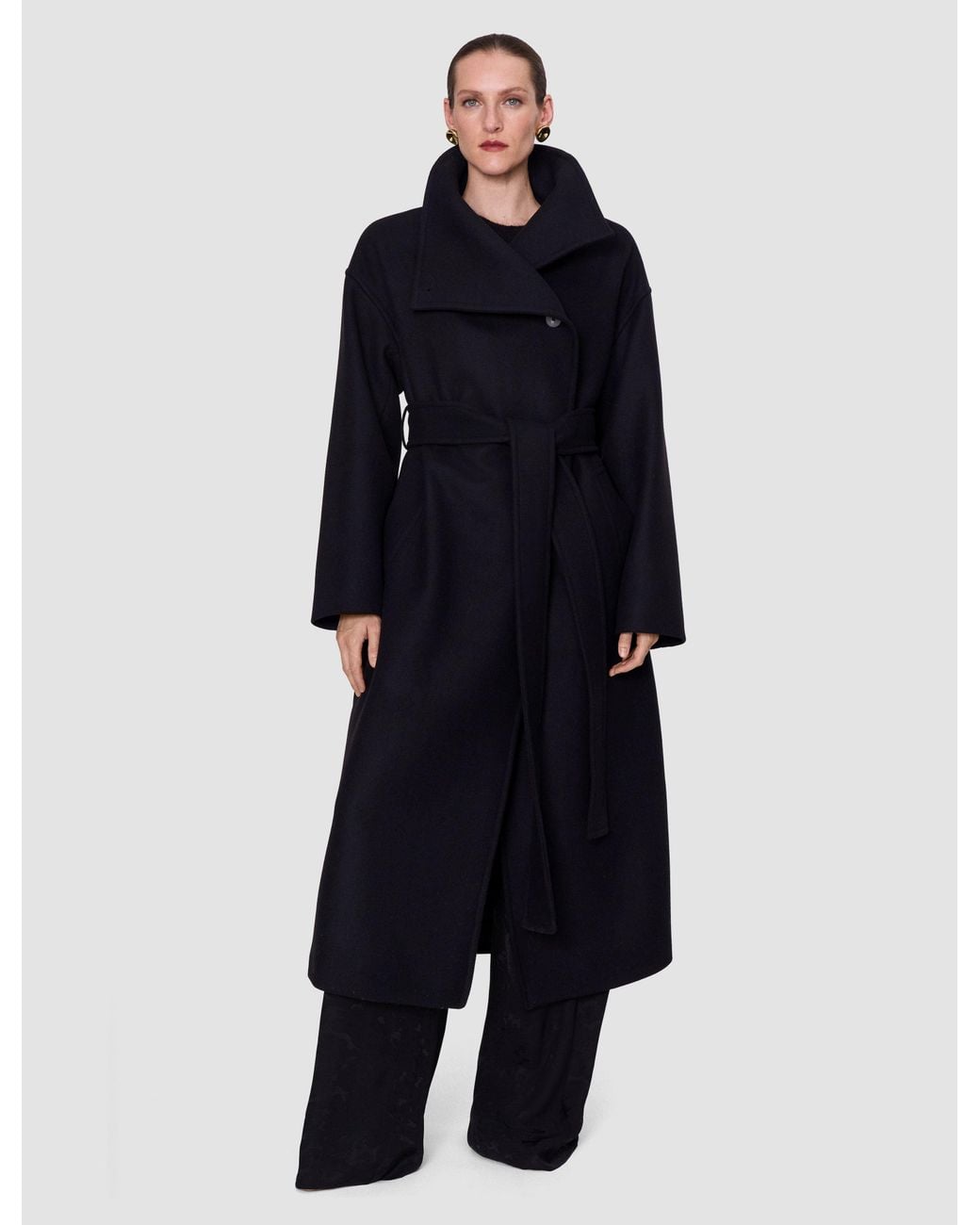 Joseph Black Fiore Wool Blend Coat
