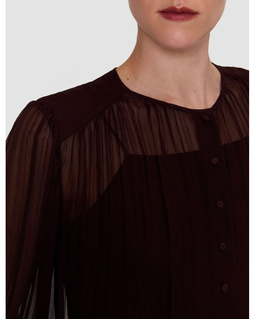 Joseph Red Elisa Silk Chiffon Blouse