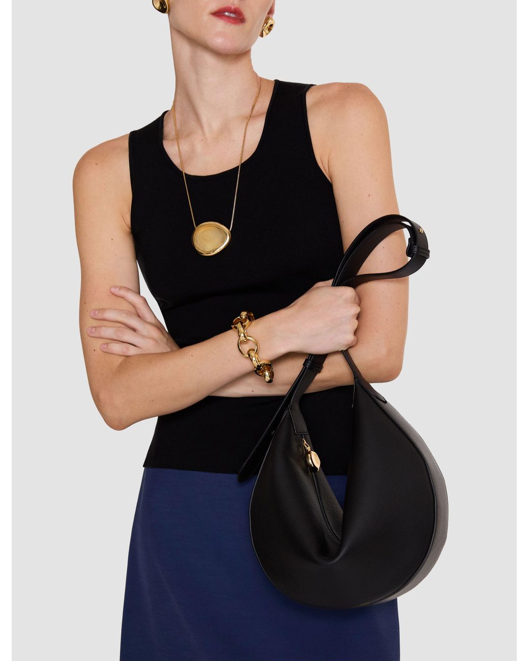Joseph Blue Large Bean Leather Bag