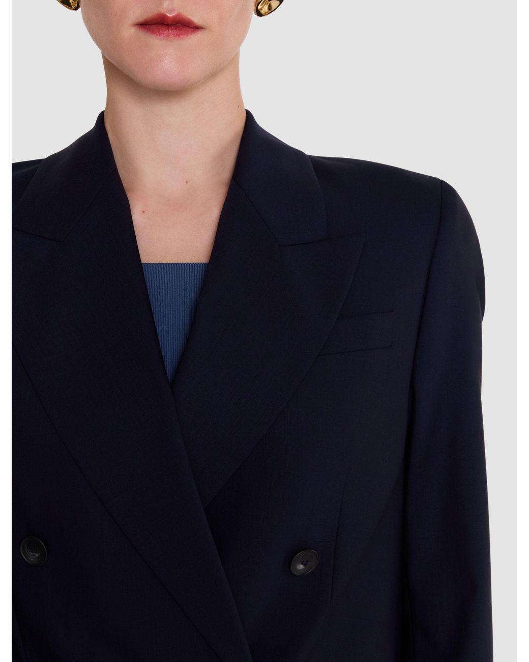 Joseph Blue Jaden Wool Tailoring Stretch Jacket
