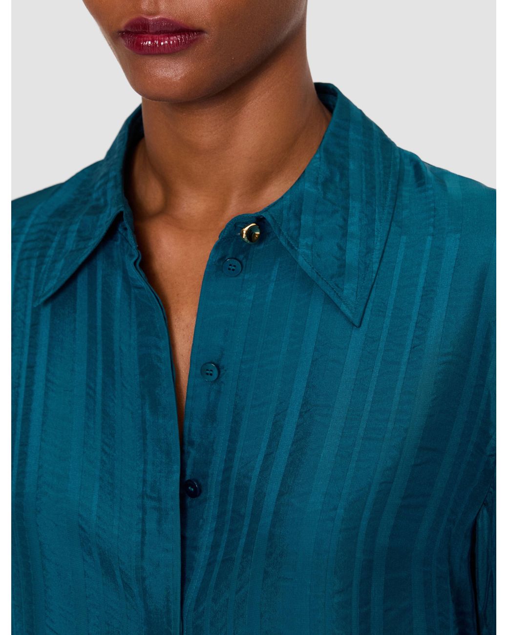 Joseph Blue Sina Silk Stripe Blouse