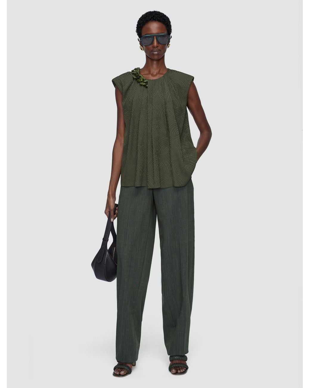 Joseph Green Taddart Jacquard Silk Top