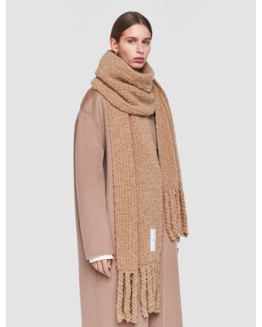 Joseph Natural Bouclé Knit Scarf