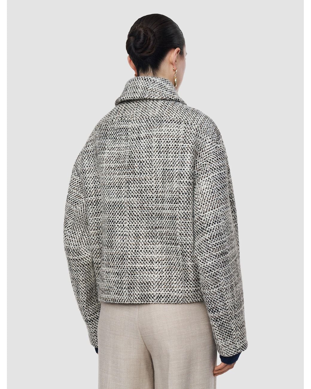 Joseph Gray Geroux Crosshatch Virgin Wool Coat
