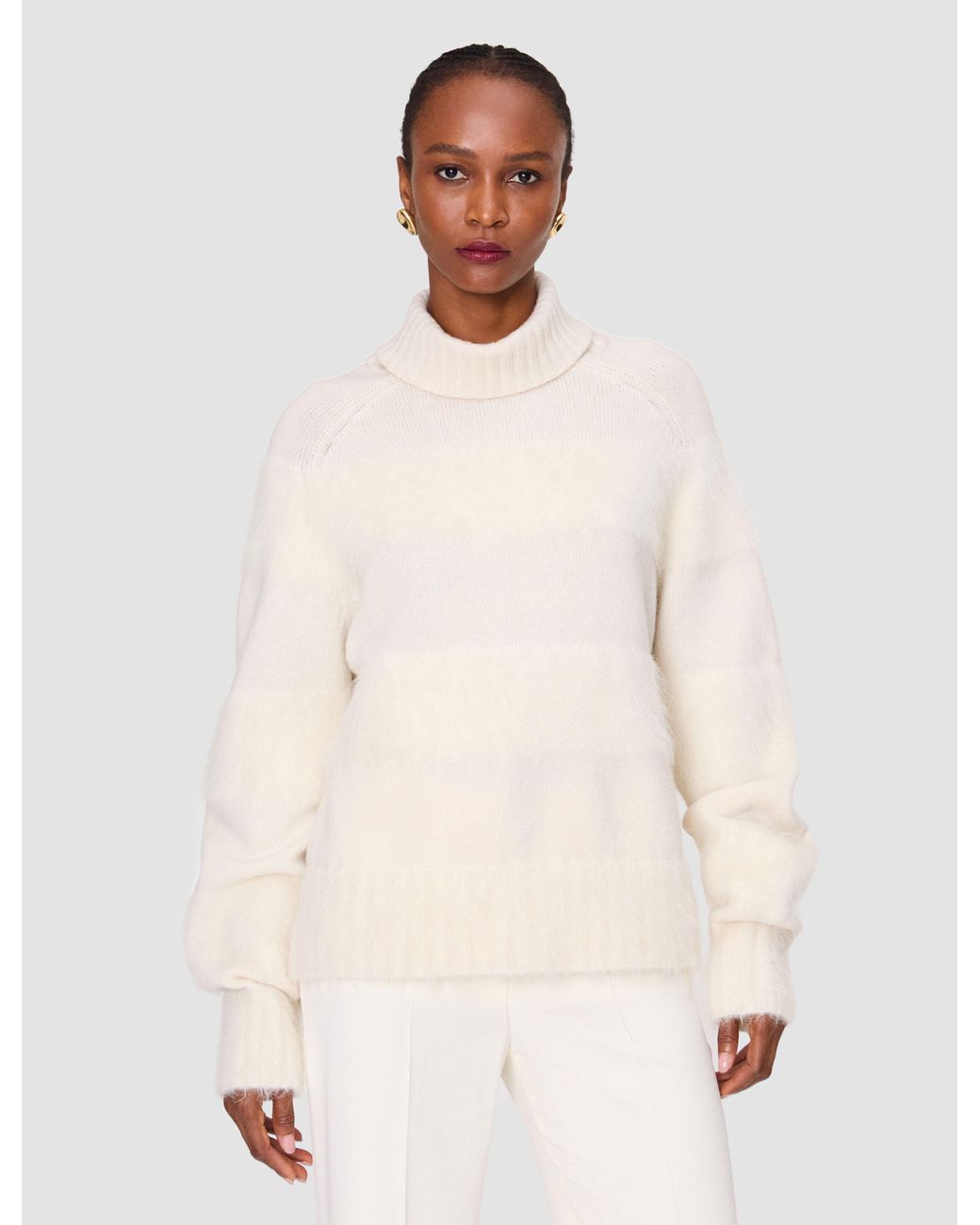 Joseph White Mila Brushed Striped Jumper