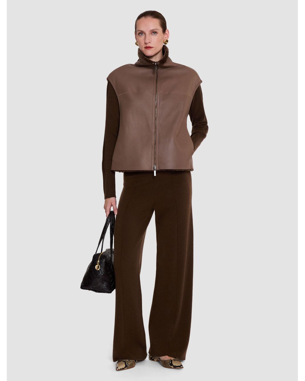 Joseph Brown Nico Reversible Textured Shearling Gilet