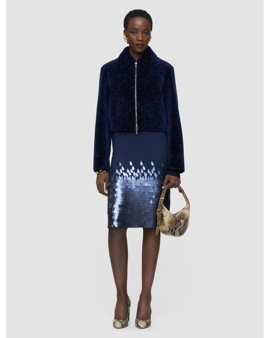 Joseph Blue Liris Short Haired Shearling Jacket