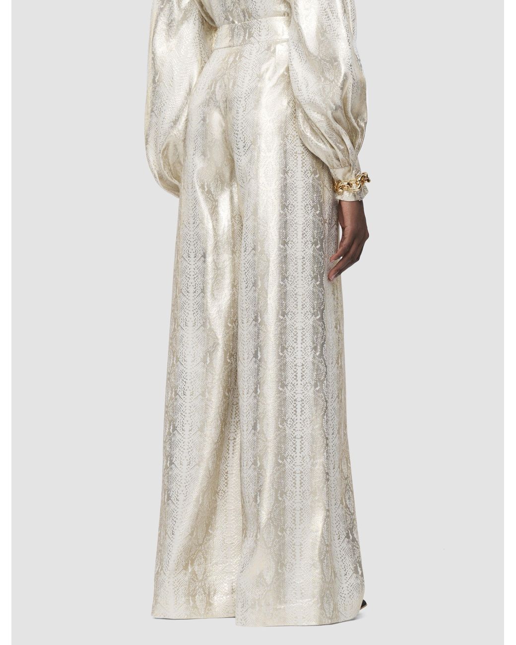 Joseph White Selene Silk Snake Lamé Trousers