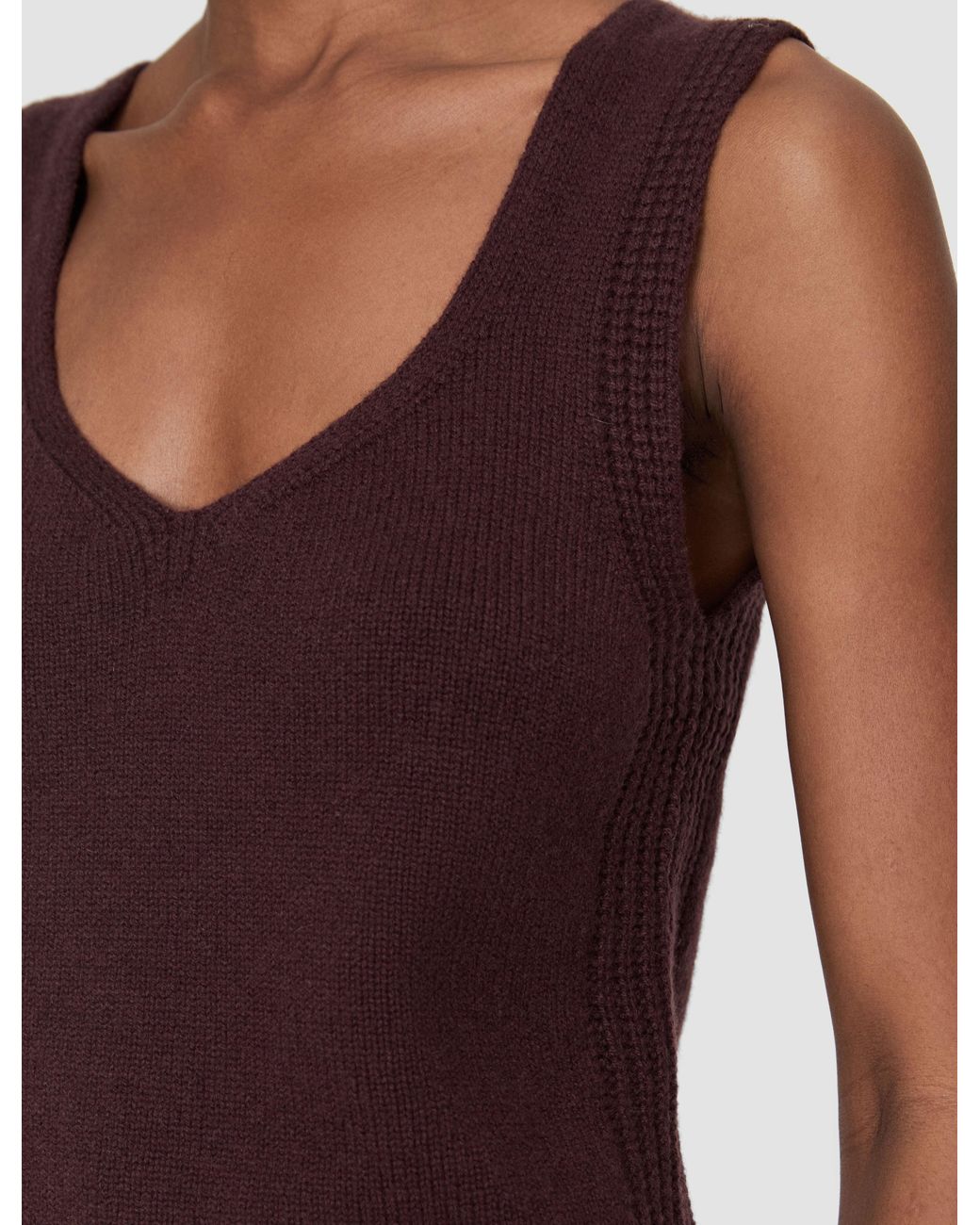 Joseph Red Aba Pure Cashmere Tank Top