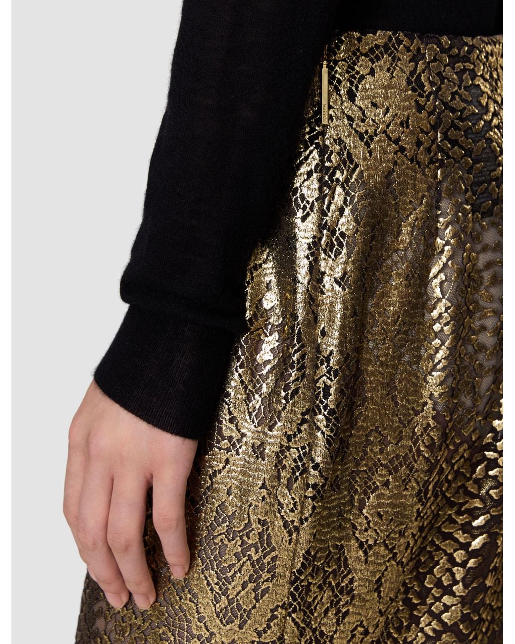 Joseph Metallic Abney Bullion Sheer Snake Skirt