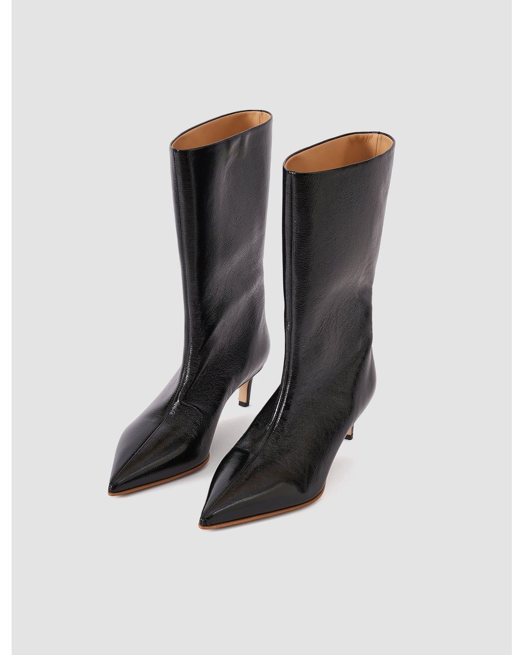 Joseph Black Tiana Patent Leather Short Boots