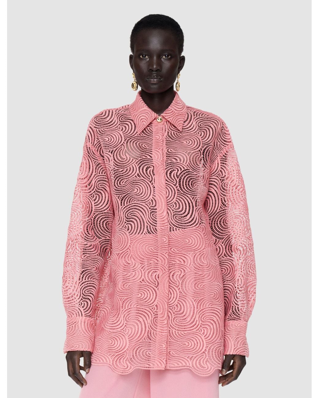 Joseph Pink Nyla Corded Lace Blouse