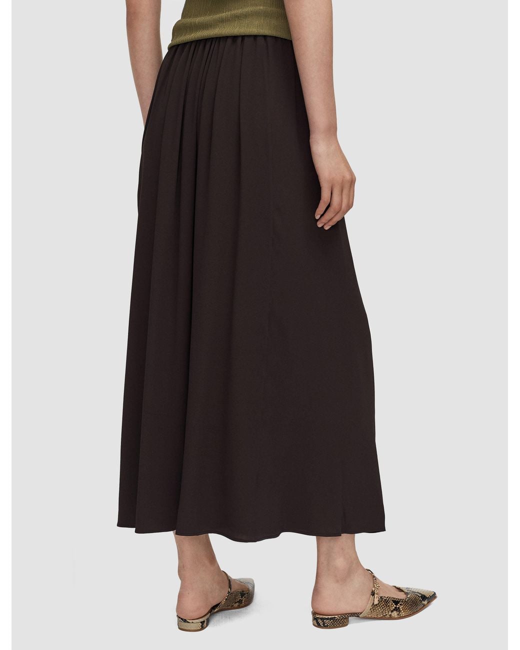 Joseph White Elba Silk Blend Crepe Skirt