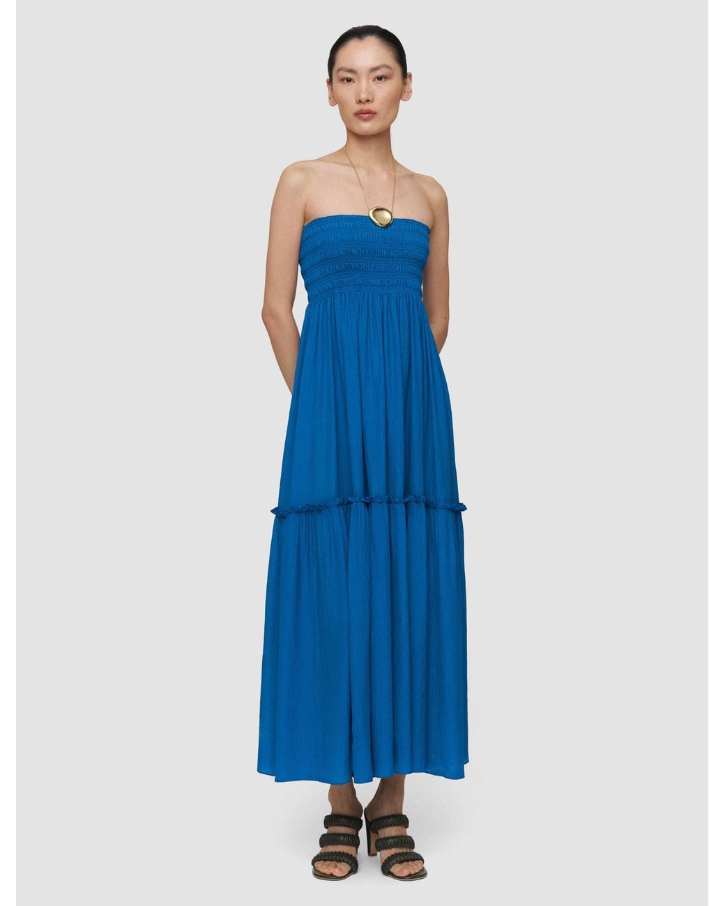 Joseph Blue Folia Textured Silk Skirt