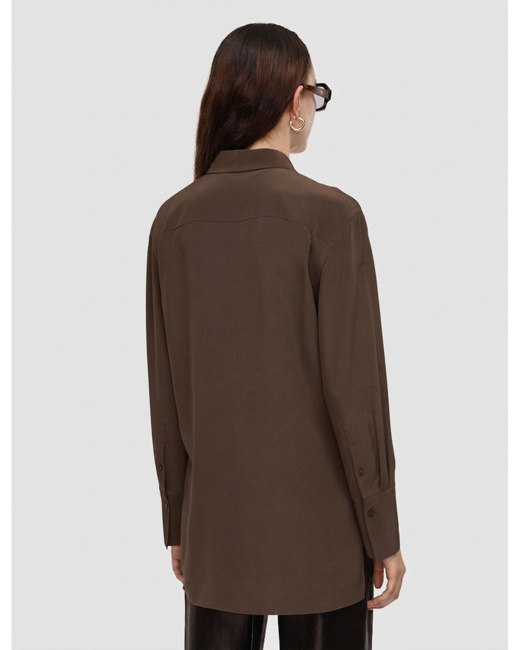 Joseph Brown Bold Crepe De Soie Silk Blouse