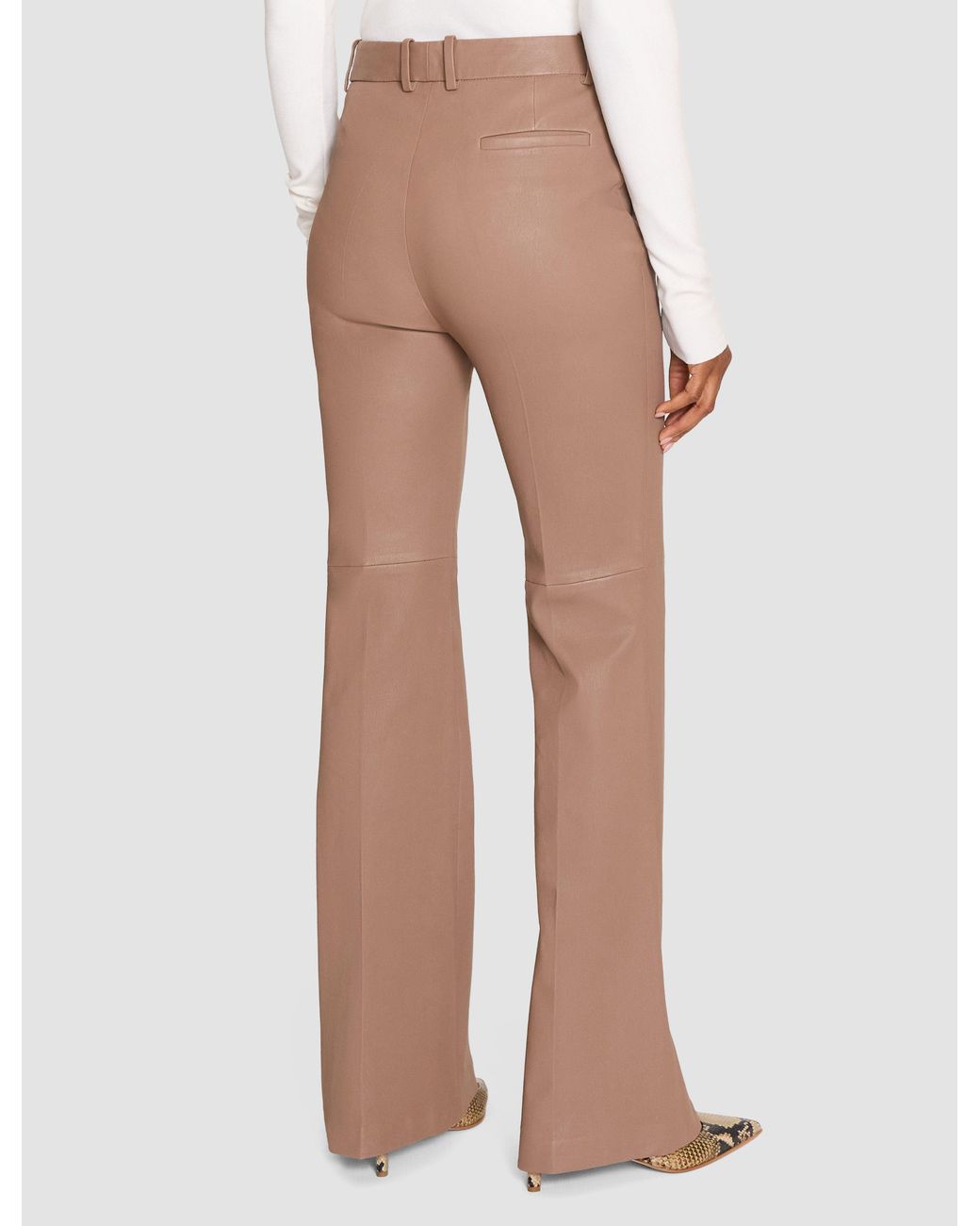 Joseph Natural Tafira Leather Stretch Trousers