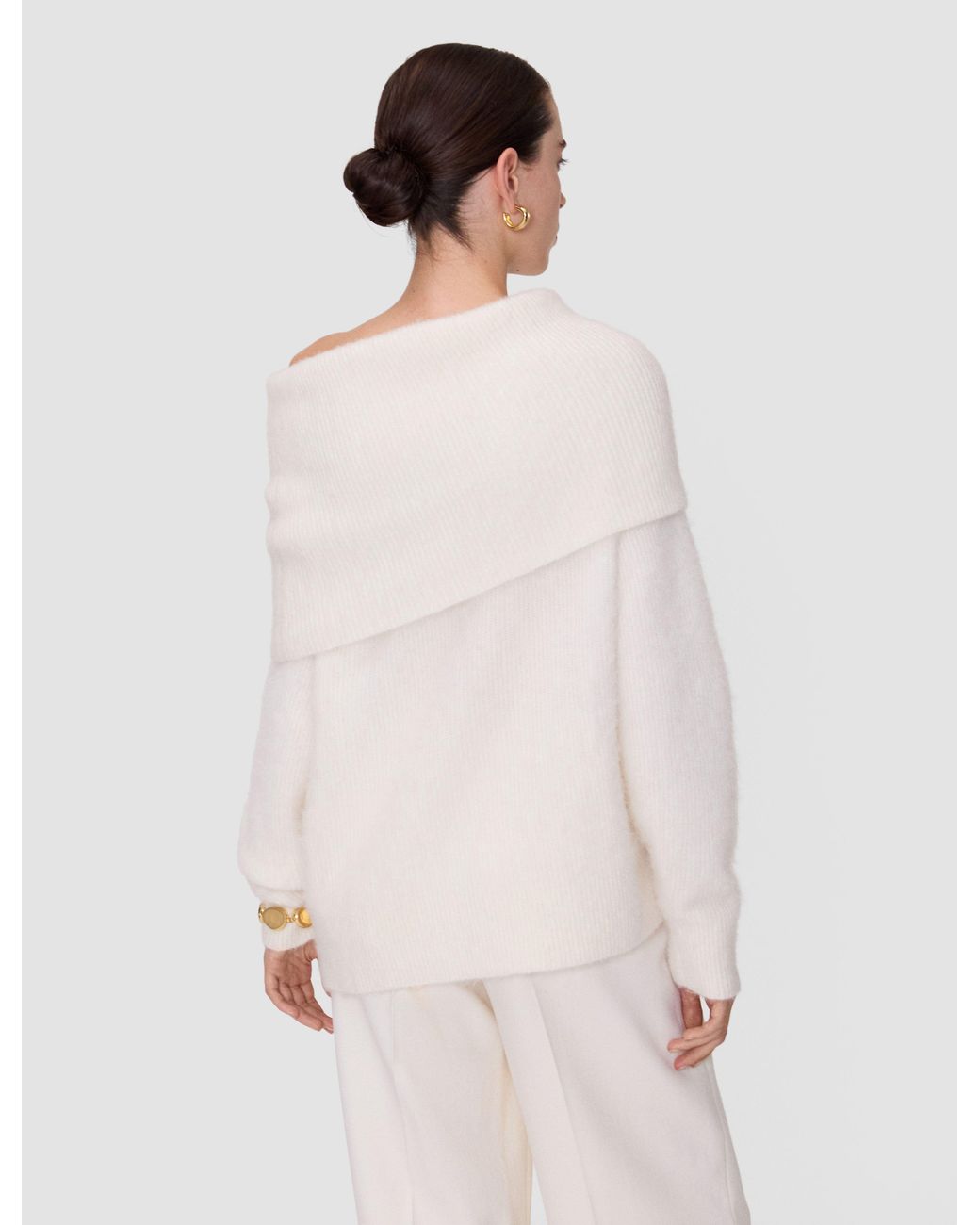 Joseph White Bee Brushed Wool Jumper