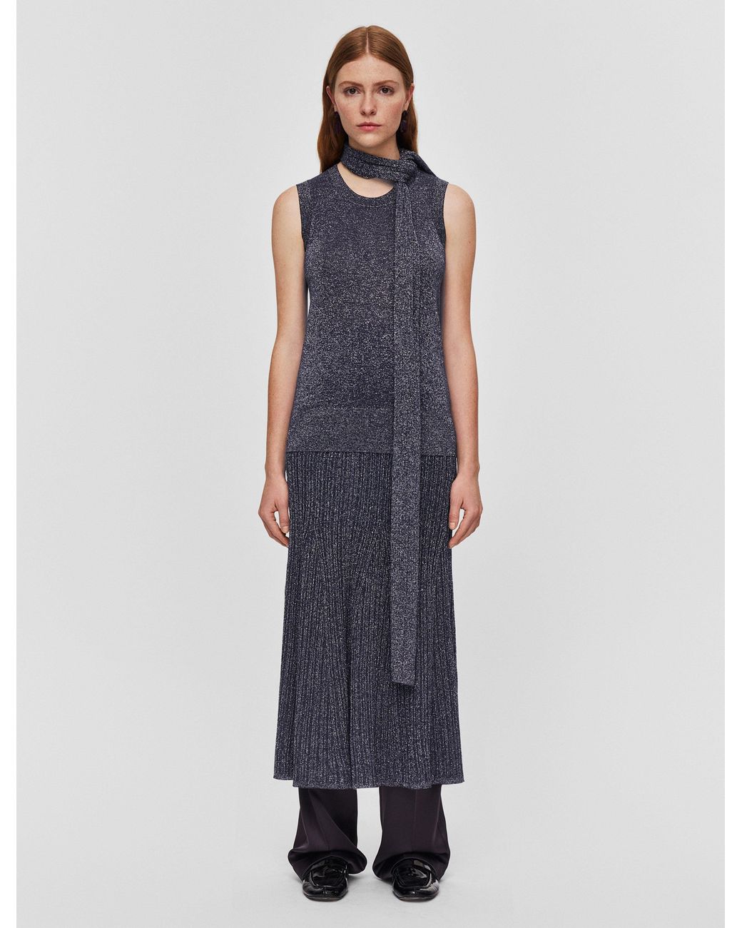 Joseph Blue Lurex Knit Tank Top