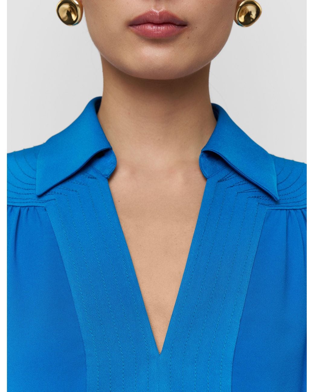 Joseph Blue Bou Crepe Blouse