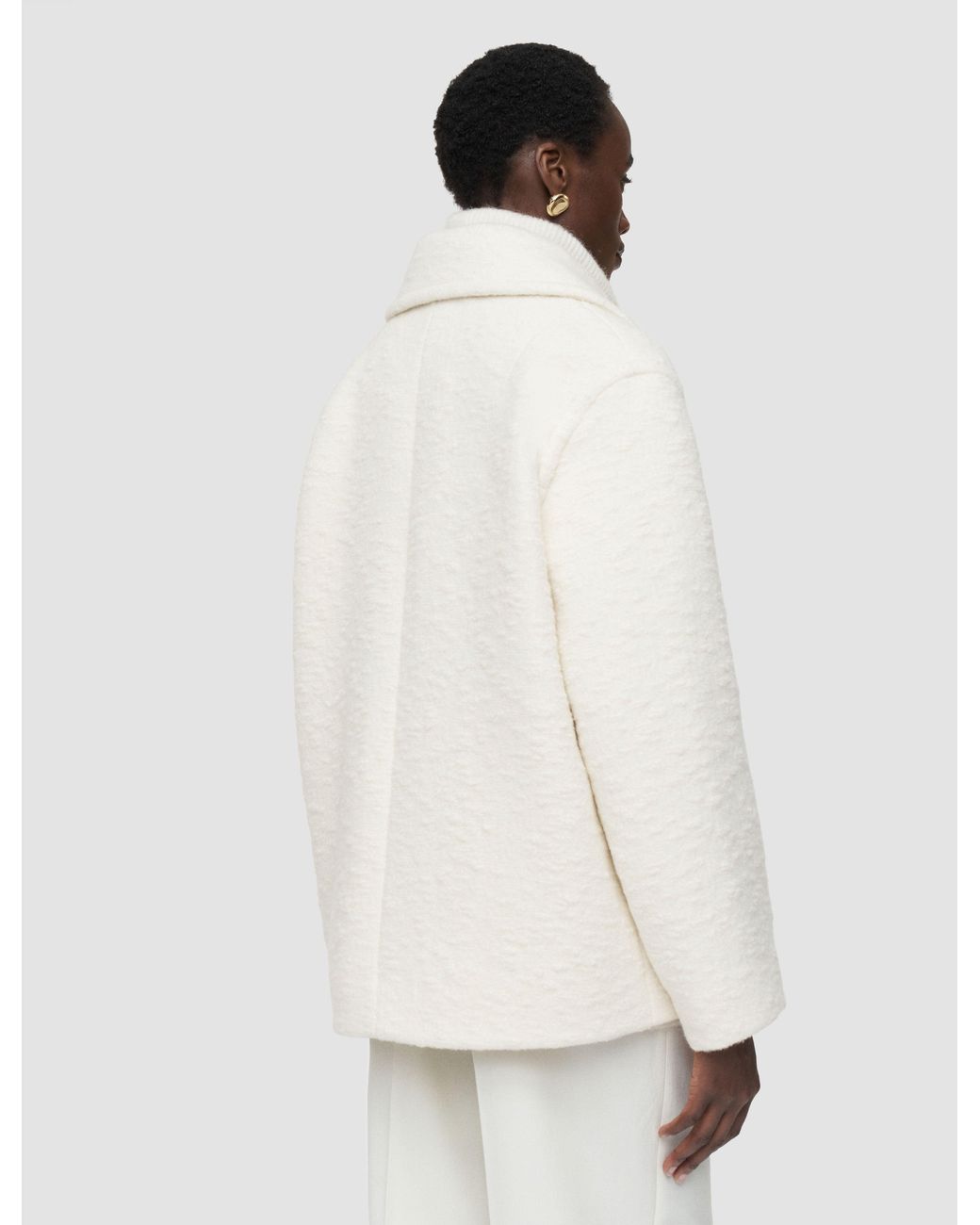 Joseph White Eddie Wool Bouclé Coat