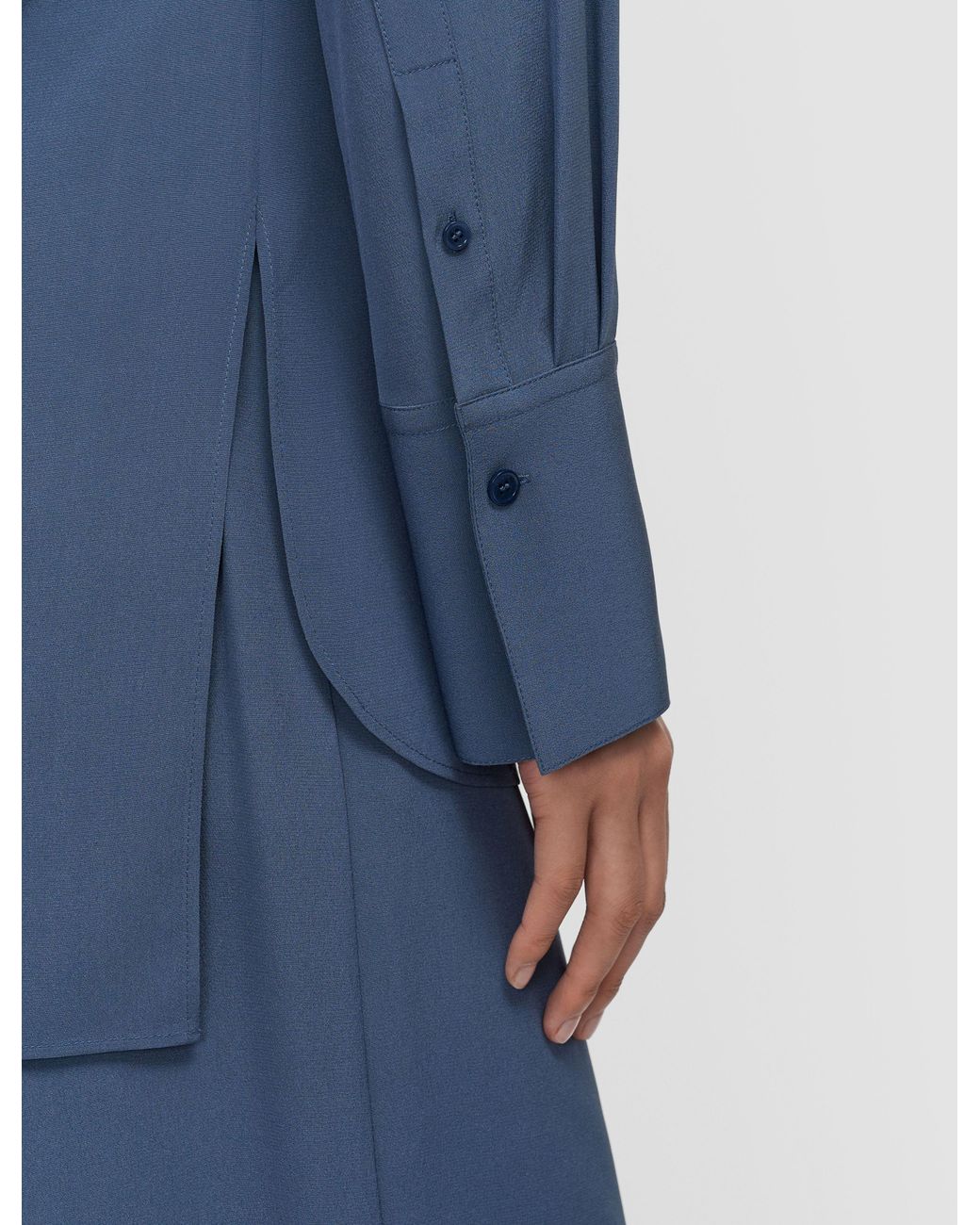 Joseph Blue Bold Crepe De Soie Silk Blouse