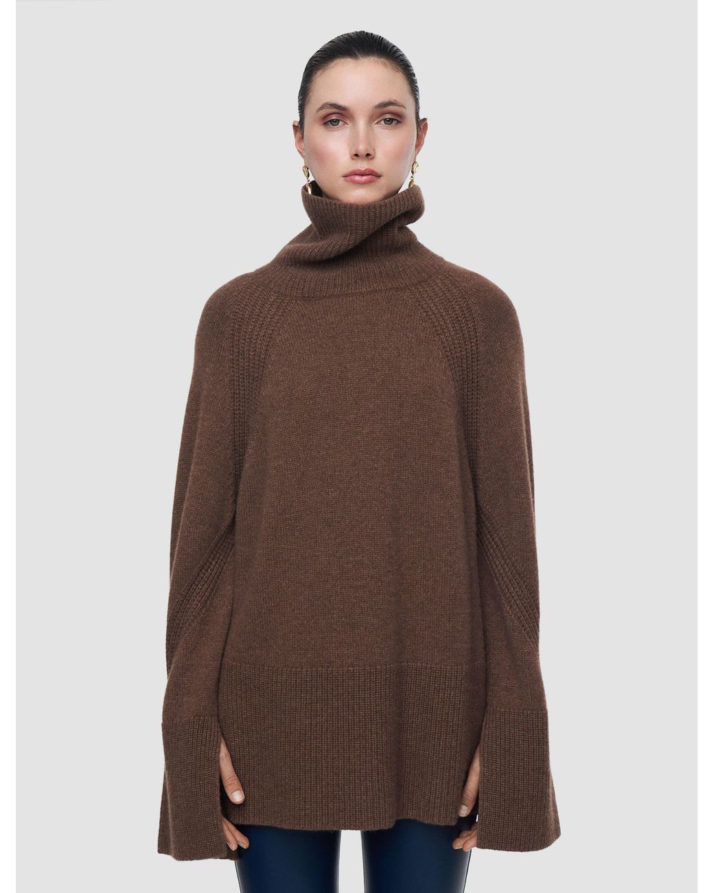 Joseph Brown Loftus Pure Cashmere High Neck Jumper
