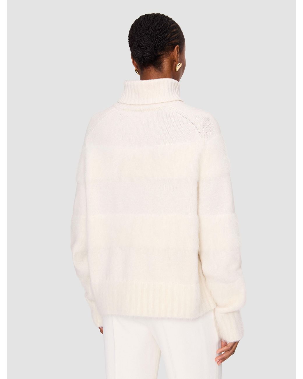 Joseph White Mila Brushed Striped Jumper