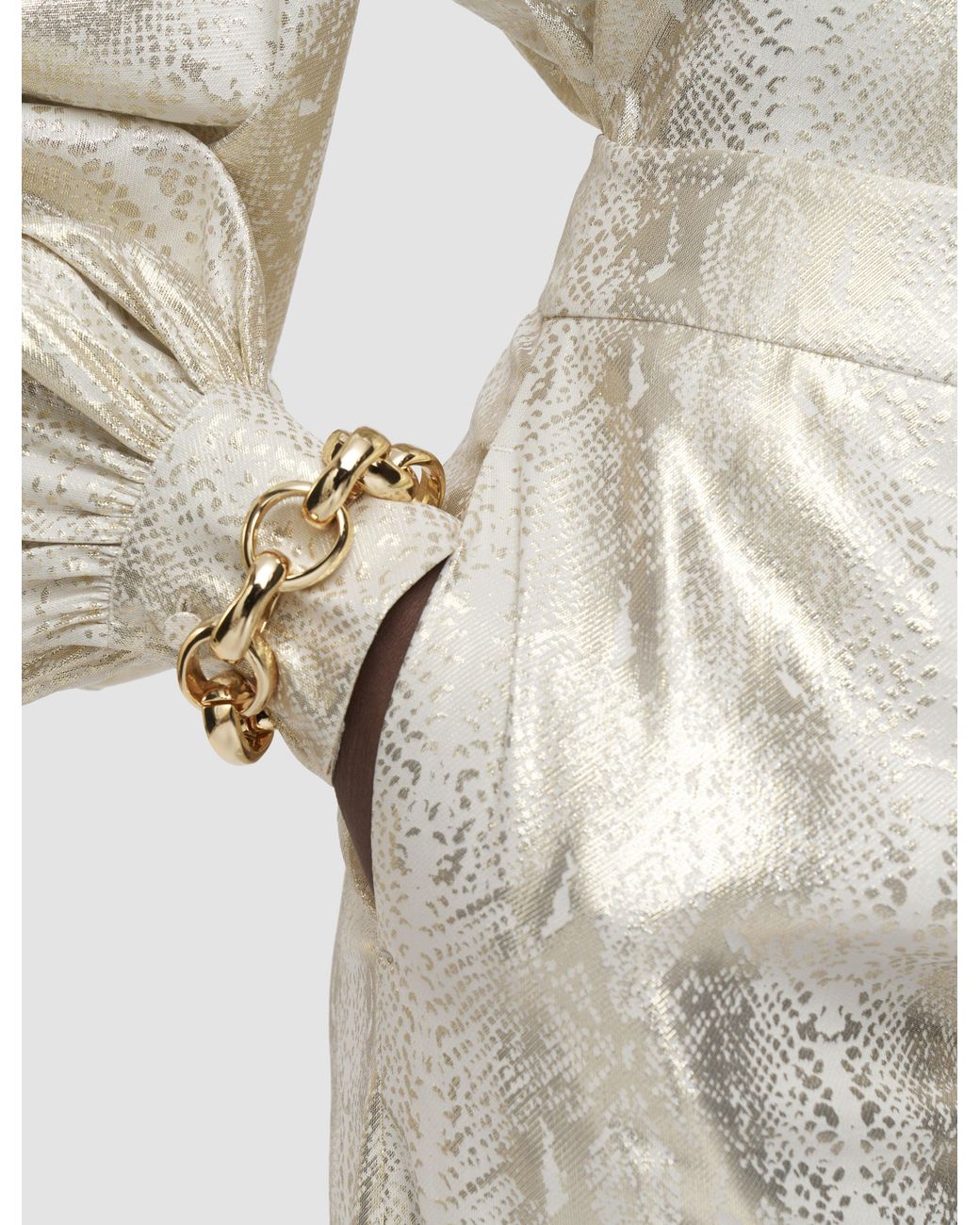 Joseph White Selene Silk Snake Lamé Trousers