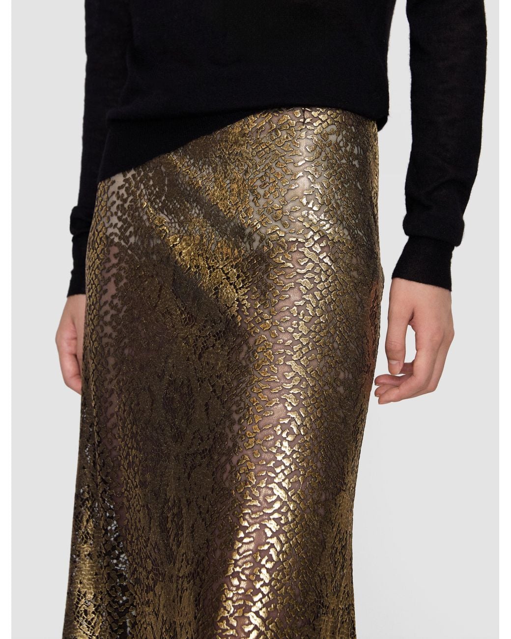 Joseph Metallic Abney Bullion Sheer Snake Skirt