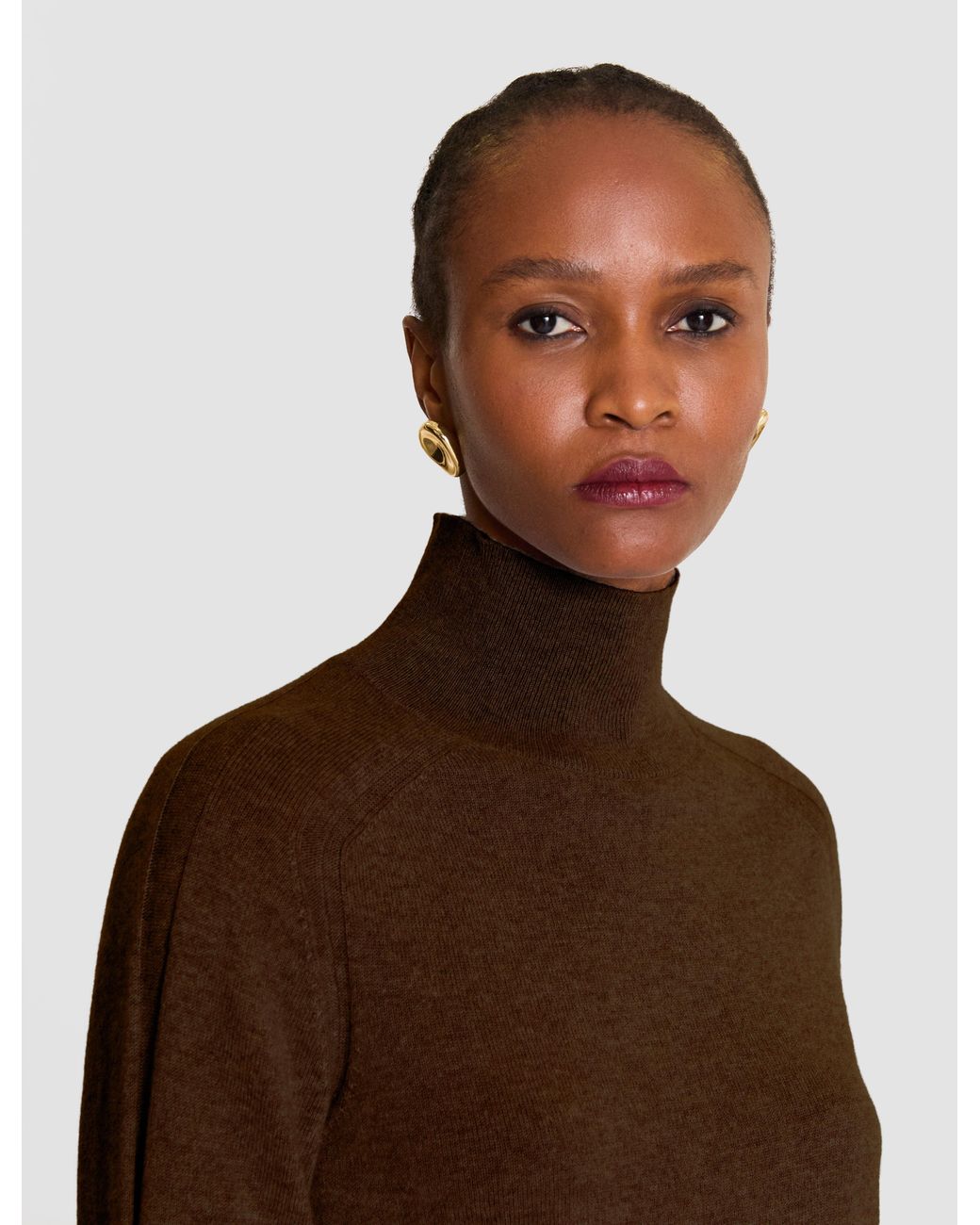Joseph Brown Oxna Light Pure Cashmere High Neck Jumper