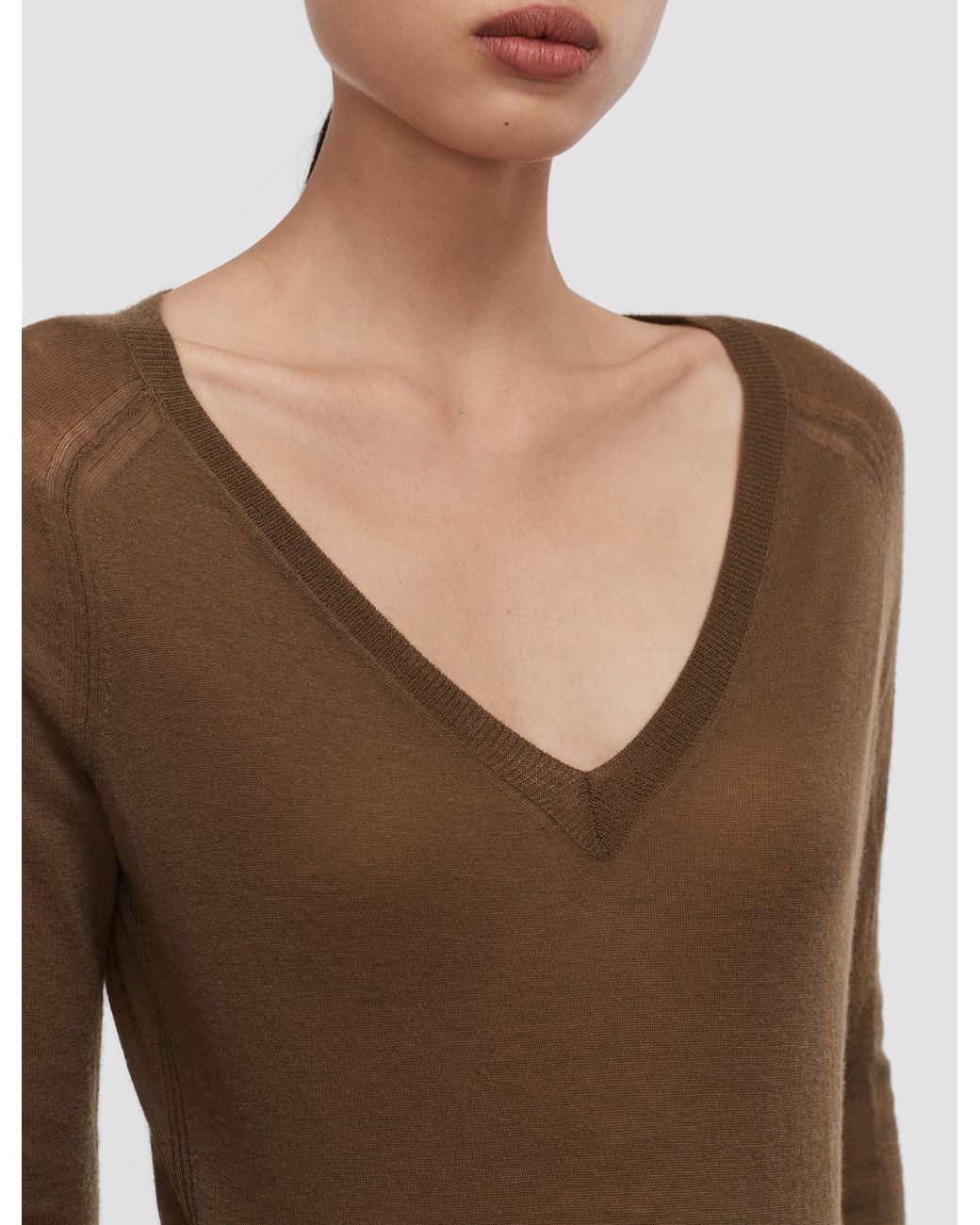 Joseph Natural Cetus Cashair V Neck Jumper