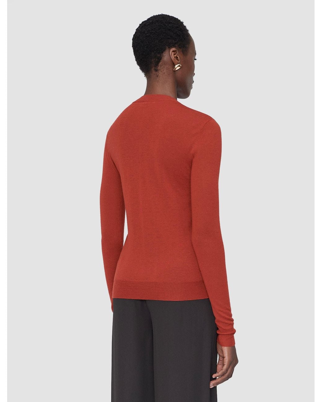 Joseph Red Cashair Round Neck Jumper