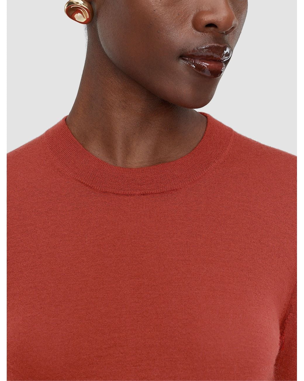 Joseph Red Cashair Round Neck Jumper