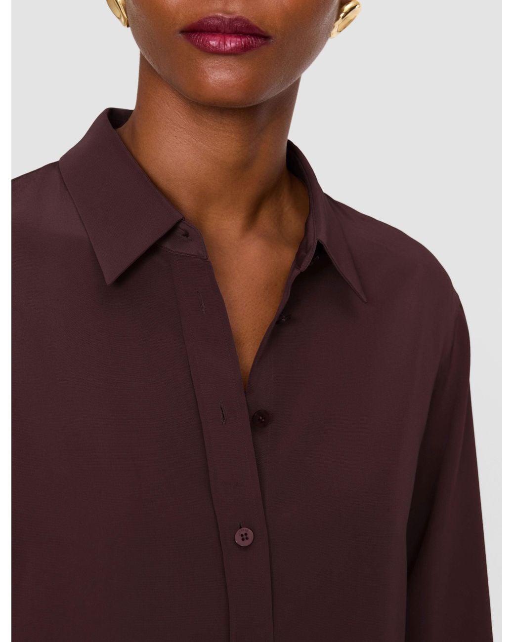 Joseph Brown Joe Crepe De Chine Silk Blouse