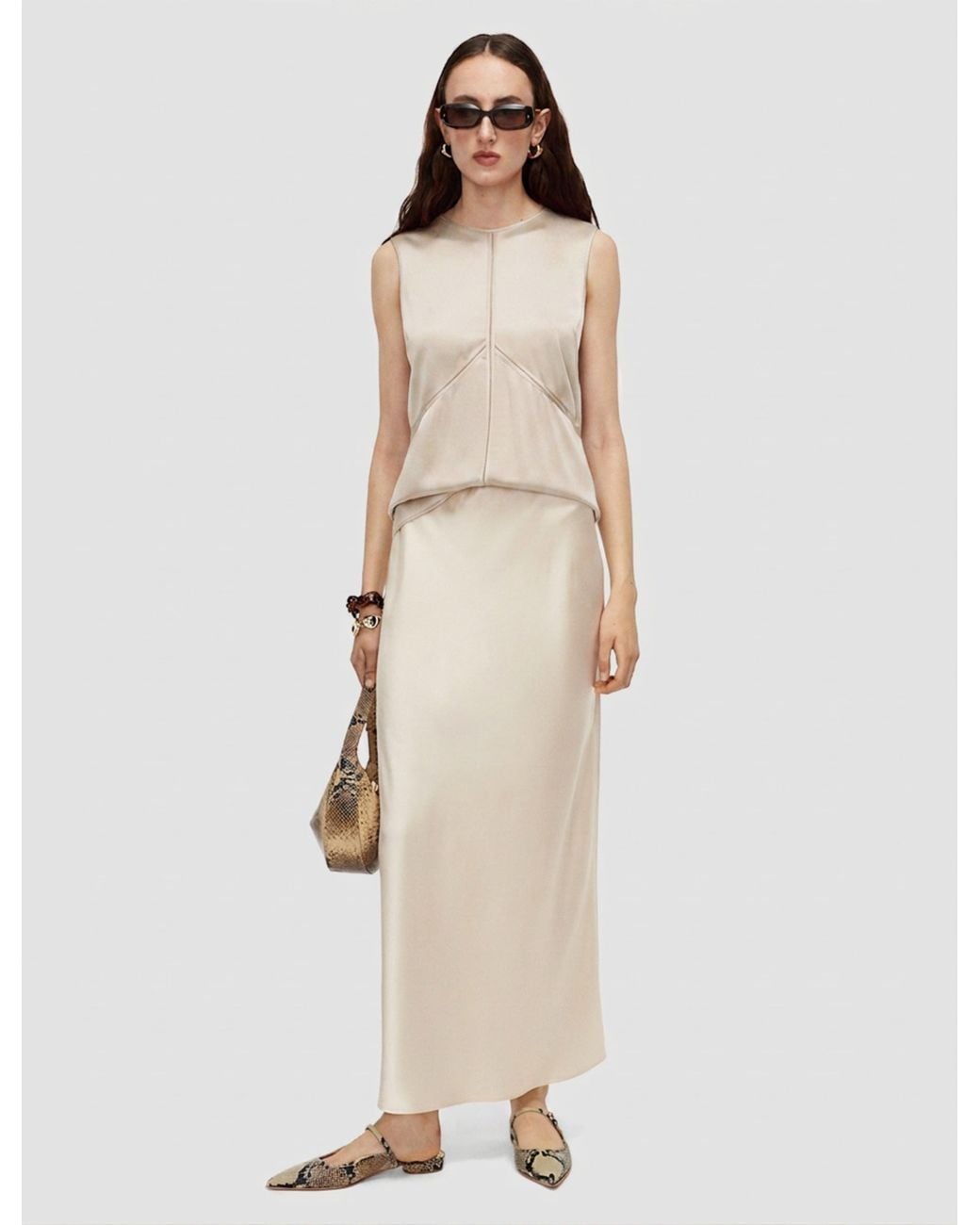 Joseph Natural Hebe Silk Satin Top